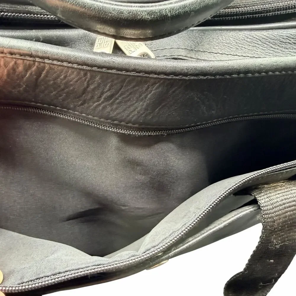 Wilsons Leather Pelle Studio Black Laptop Briefcase Bag